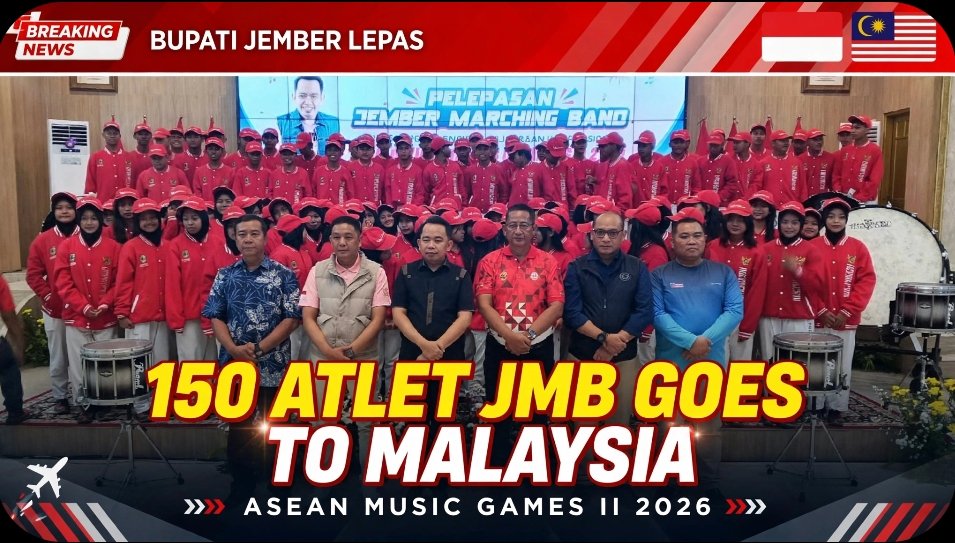 Bupati Jember Lepas 150 Atlet JMB ke ASEAN Music Games II 2026 di Malaysia